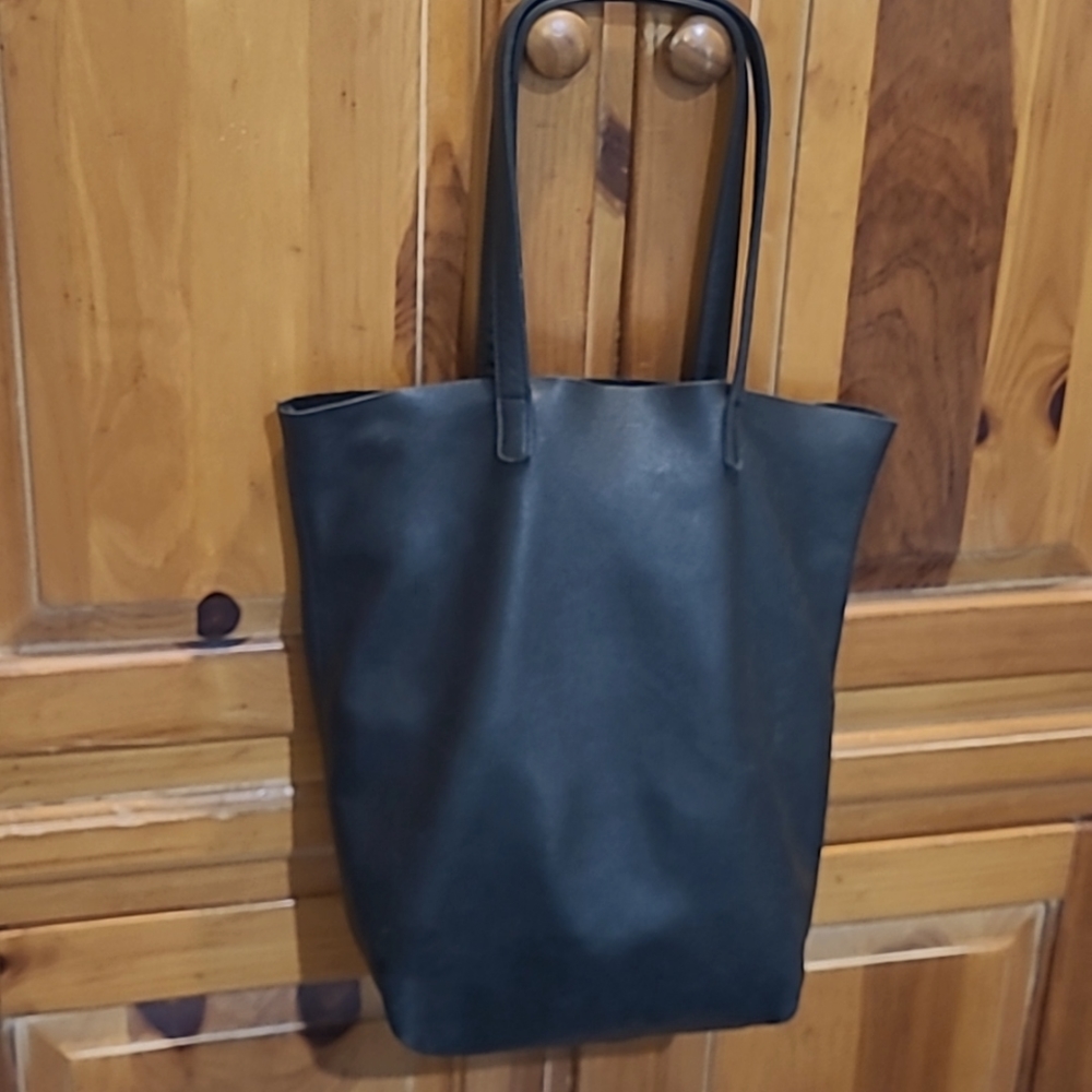 Large Black Leather Tote